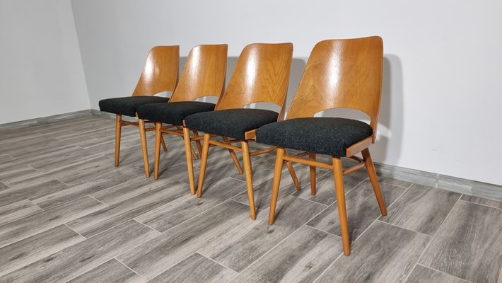 Dining Chairs by Radomir Hoffman for Ton, 1950s, Set of 4-QJA-1793837