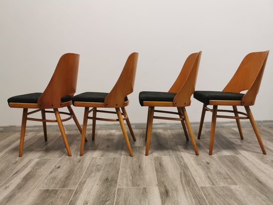 Dining Chairs by Radomir Hoffman for Ton, 1950s, Set of 4-QJA-1749046