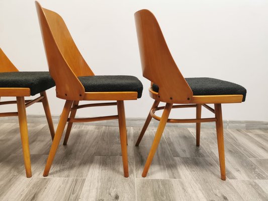 Dining Chairs by Radomir Hoffman for Ton, 1950s, Set of 4-QJA-1749046