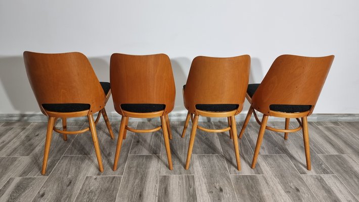 Dining Chairs by Radomir Hoffman for Ton, 1950s, Set of 4-QJA-1793837