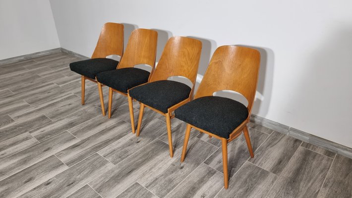 Dining Chairs by Radomir Hoffman for Ton, 1950s, Set of 4-QJA-1793837