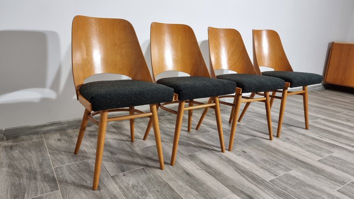 Dining Chairs by Radomir Hoffman for Ton, 1950s, Set of 4-QJA-1793837