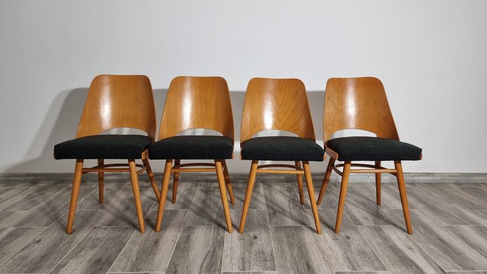 Dining Chairs by Radomir Hoffman for Ton, 1950s, Set of 4-QJA-1793837