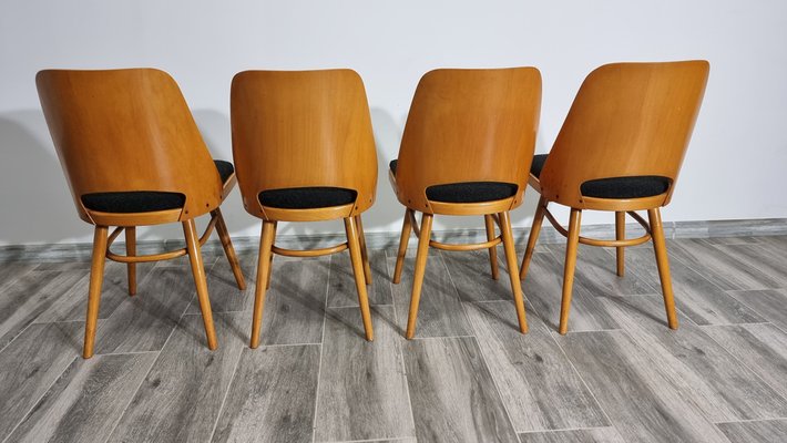 Dining Chairs by Radomir Hoffman for Ton, 1950s, Set of 4-QJA-1793189