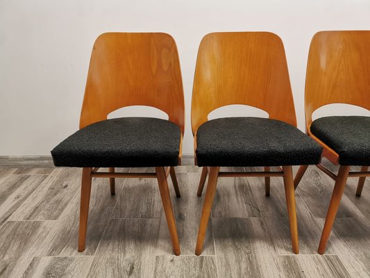 Dining Chairs by Radomir Hoffman for Ton, 1950s, Set of 4-QJA-1749046