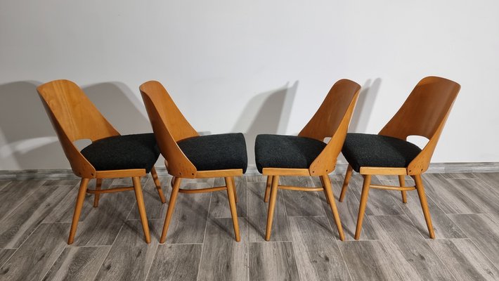 Dining Chairs by Radomir Hoffman for Ton, 1950s, Set of 4-QJA-1793189