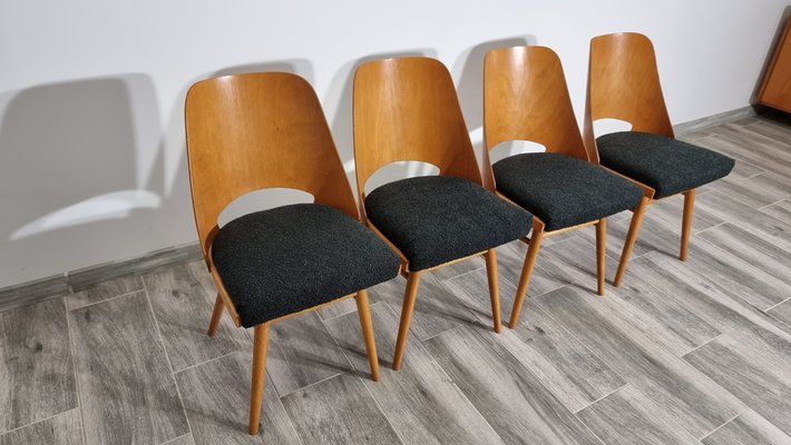 Dining Chairs by Radomir Hoffman for Ton, 1950s, Set of 4-QJA-1793837