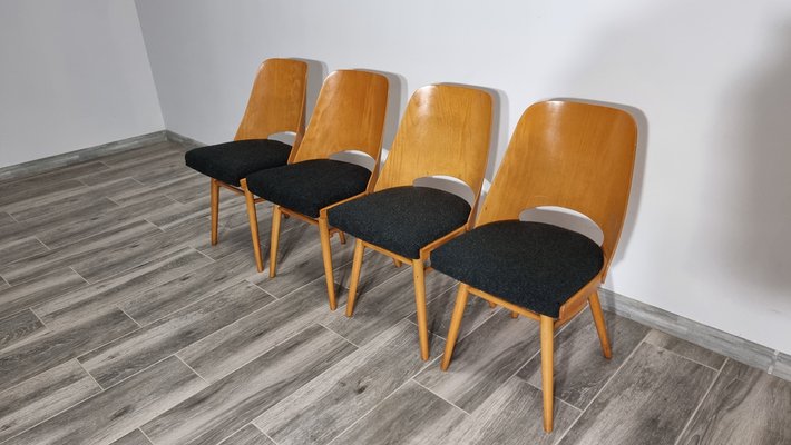 Dining Chairs by Radomir Hoffman for Ton, 1950s, Set of 4-QJA-1793189