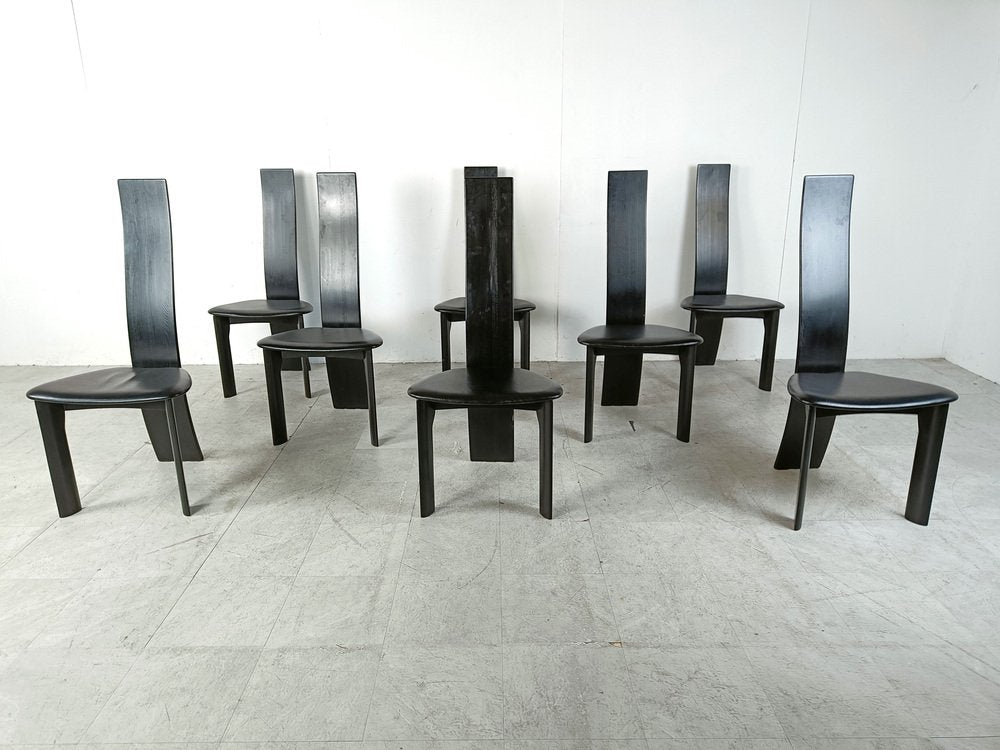 Dining Chairs by Rob & Dries Van Den Berghe, 1980s, Set of 8