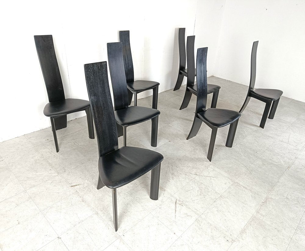 Dining Chairs by Rob & Dries Van Den Berghe, 1980s, Set of 8