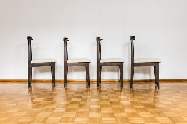 Dining Chairs in Beige Boucle by M. Zieliński, 1960s, Set of 4-IXL-1821919