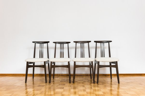 Dining Chairs in Beige Boucle by M. Zieliński, 1960s, Set of 4-IXL-1821919