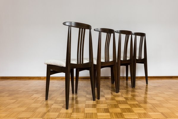 Dining Chairs in Beige Boucle by M. Zieliński, 1960s, Set of 4-IXL-1821919