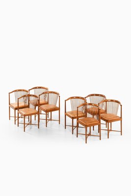 Dining Chairs in Mahogany and Leather attributed to Børge Mogensen, 1944, Set of 8-SC-2022127