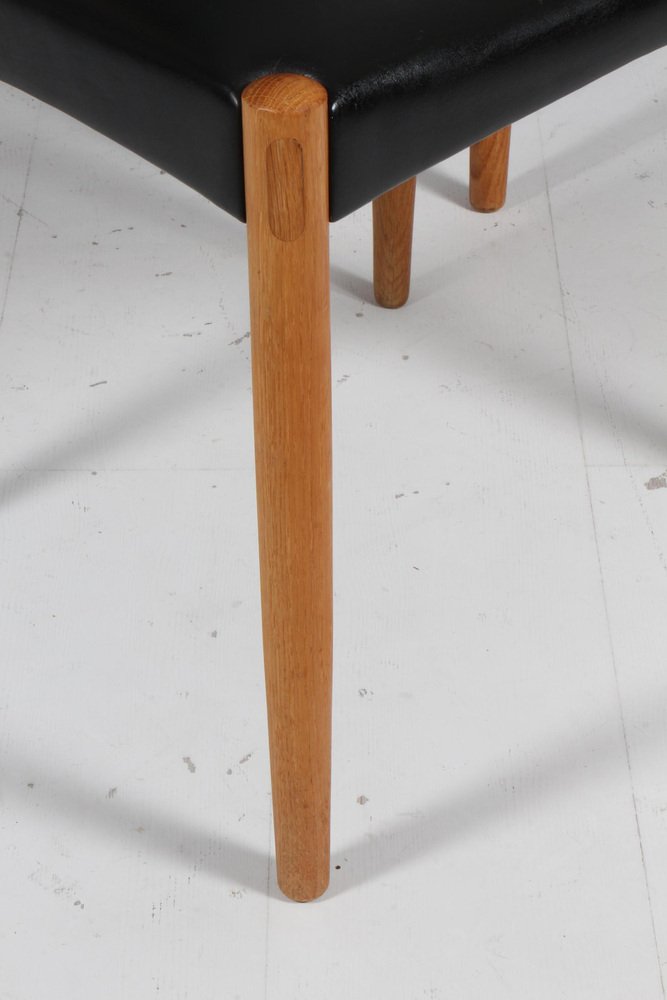 Dining Chairs in Oak and Leather attributed to Harry Østergaard for Randers Møbelfabrik, 1960s, Set of 6