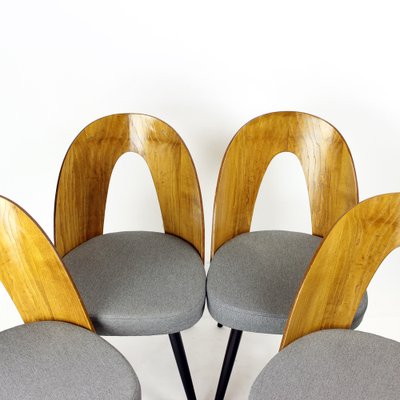 Dining Chairs in Oak & Fabric by Antonin Šuman for Tatra, 1960s, Set of 4-UL-1768288