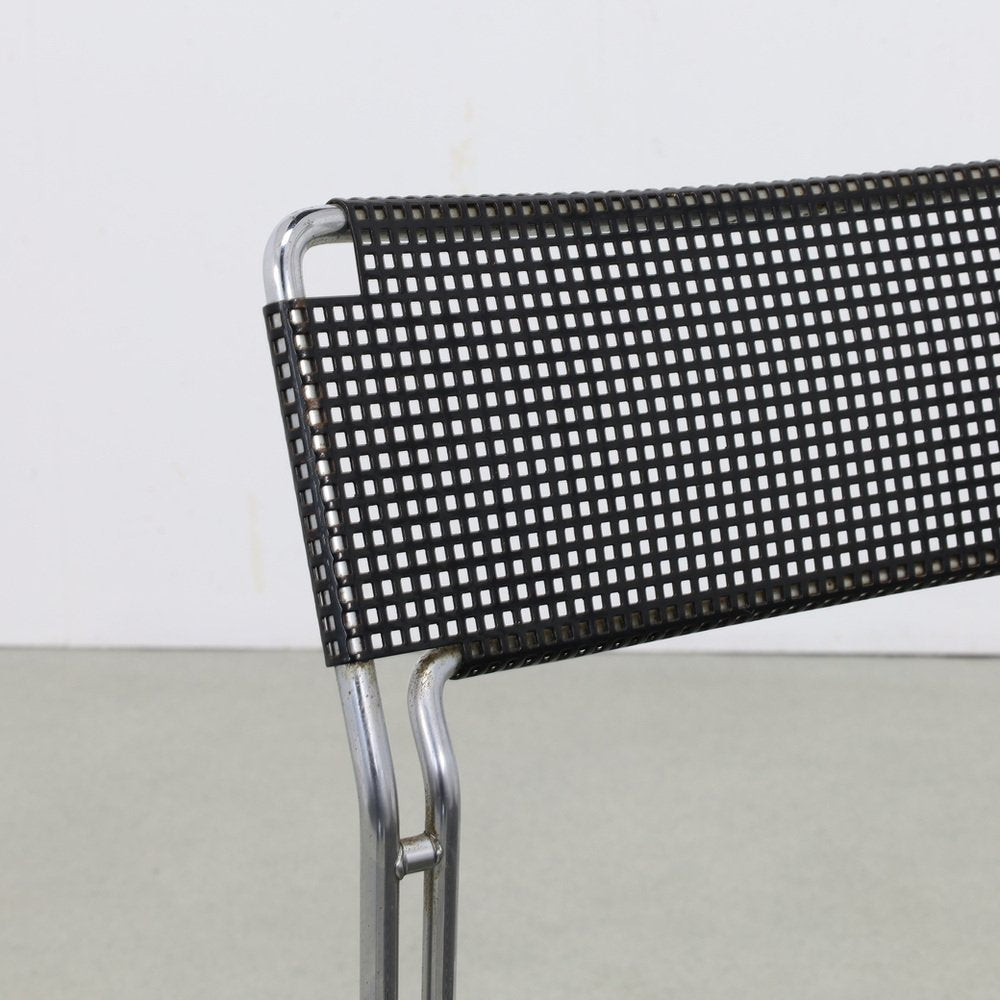 Dining Chairs in Perforated Metal from Arrben, 1980s, Set of 4