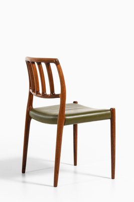 Dining Chairs in Rosewood and Green Leather attributed to Niels O. Møller, 1970s, Set of 8-SC-2022132