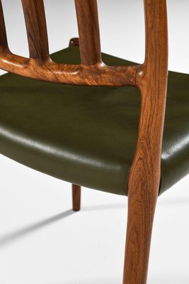 Dining Chairs in Rosewood and Green Leather attributed to Niels O. Møller, 1970s, Set of 8-SC-2022132