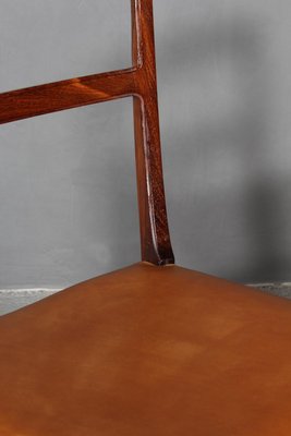 Dining Chairs in Rosewood and Leather by Johannes Andersen, Set of 4-HJB-1231806