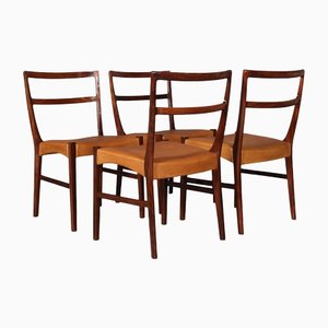 Dining Chairs in Rosewood and Leather by Johannes Andersen, Set of 4-HJB-1231806