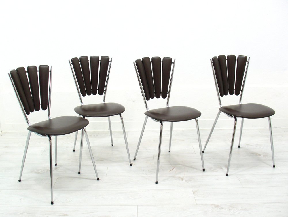 Dining Chairs in Soudex Vinyl, 1970s, Set of 4