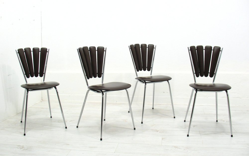 Dining Chairs in Soudex Vinyl, 1970s, Set of 4