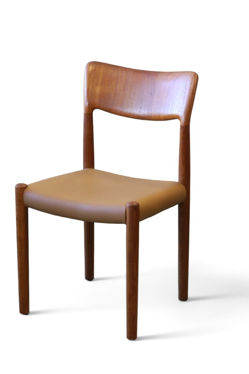 Dining Chairs in Teak and Leather by Juul Kristensen, Denmark, 1960s, Set of 6