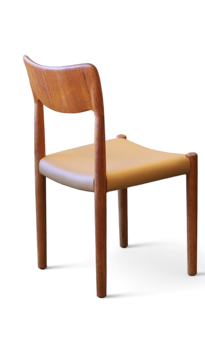 Dining Chairs in Teak and Leather by Juul Kristensen, Denmark, 1960s, Set of 6