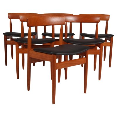 Dining Chairs in Teak and Leather from Farsø Stolefabrik, Denmark, 1960s, Set of 6-HJB-1822318