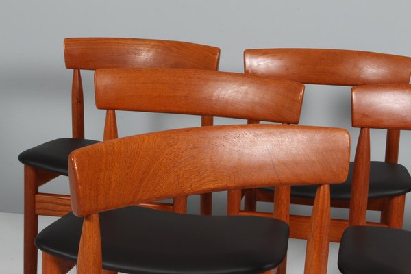 Dining Chairs in Teak and Leather from Farsø Stolefabrik, Denmark, 1960s, Set of 6-HJB-1822318