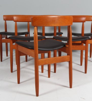 Dining Chairs in Teak and Leather from Farsø Stolefabrik, Denmark, 1960s, Set of 6-HJB-1822318