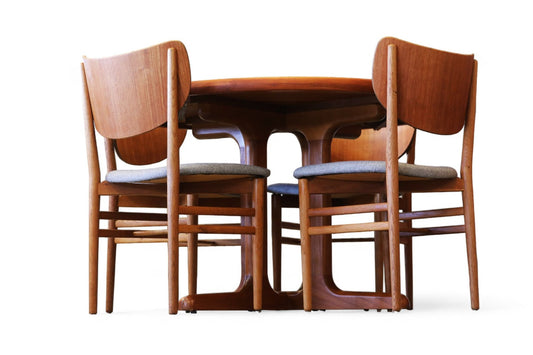 Dining Chairs in Teak and Oak by Nils & Eva Koppel for Slagelse Møbelværk, 1950s, Set of 6