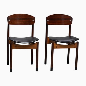 Dining Chairs in Teak, Mahogany and Faux Leather, Italty, 1960s, Set of 2-ITV-1773833