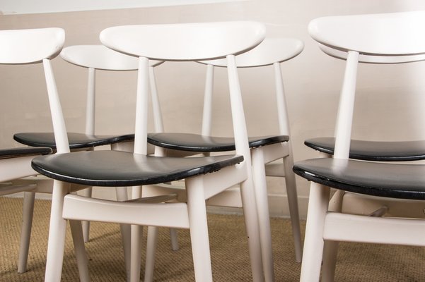 Dining Chairs in Thermoformed Wood and Black Skai from Thonet, 1960s, Set of 6-EMB-990412