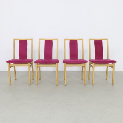 Dining Chairs in Velvet by K. Høffer-Larsen, 1980s, Set of 4-RZV-1720765