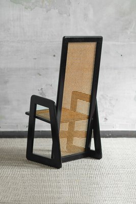 Dining Chairs in Vienna Straw and Black Lacquered Wood, 1970s, Set of 4-MNF-2024666