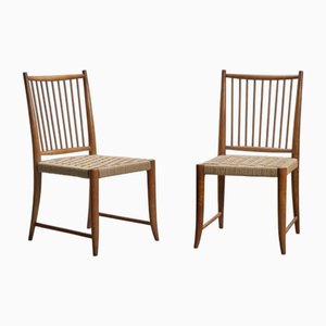 Dining Chairs in Walnut and Seat in Rope by Paolo Buffa, 1938, Set of 2-OHK-1738959