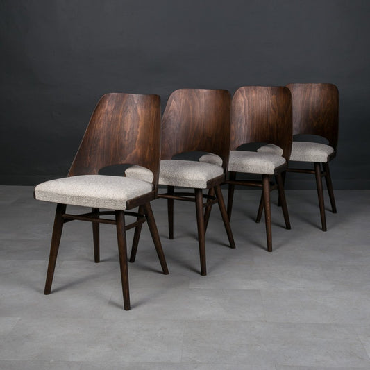 Dining Chairs Model 514 in Boucle by Radomir Hofman for Ton, 1960s, Set of 4