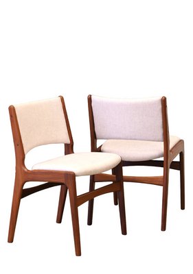 Dining Chairs Model 89 in Teak and Beige Upholstery attributed to Erik Buch, Denmark, 1960s, Set of 4-BPJ-1762820