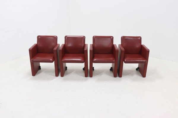 Dining Chairs Model THF by Tito Agnoli for Poltrona Frau, 1990s, Set of 4-VV-2019768