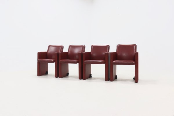 Dining Chairs Model THF by Tito Agnoli for Poltrona Frau, 1990s, Set of 4-VV-2019768