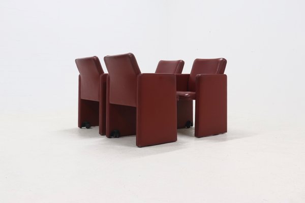 Dining Chairs Model THF by Tito Agnoli for Poltrona Frau, 1990s, Set of 4-VV-2019768