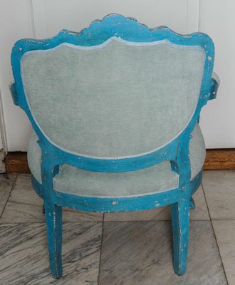 Dining Chairs with Azure Blue Patina, Set of 6-TDA-1376412