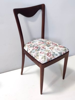 Dining Chairs with Beech Frame and Linen Patterned Fabric attributed to Carlo Enrico Rava, 1950s, Set of 4-JPQ-1820846