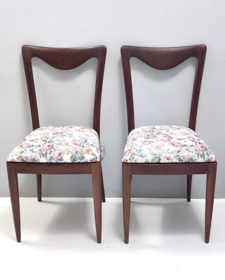 Dining Chairs with Beech Frame and Linen Patterned Fabric attributed to Carlo Enrico Rava, 1950s, Set of 4-JPQ-1820846