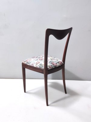 Dining Chairs with Beech Frame and Linen Patterned Fabric attributed to Carlo Enrico Rava, 1950s, Set of 4-JPQ-1820846