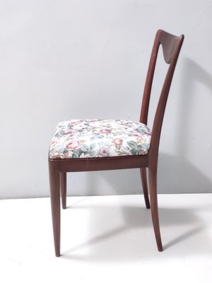 Dining Chairs with Beech Frame and Linen Patterned Fabric attributed to Carlo Enrico Rava, 1950s, Set of 4-JPQ-1820846