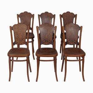 Dining Chairs with Flower Decor Pattern from Thonet, Austria, 1913, Set of 6-KL-1372336