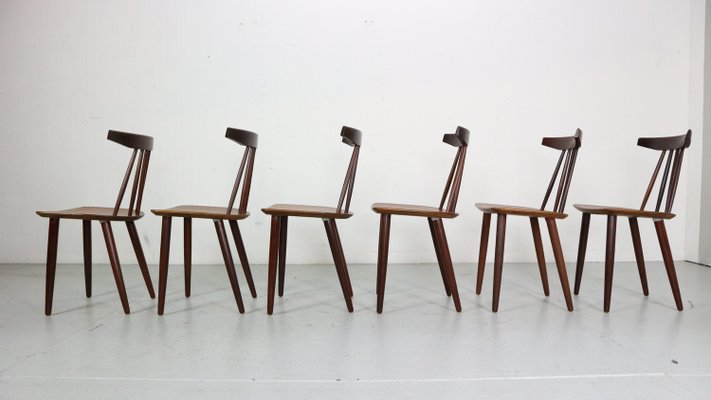 Dining Room Chairs 3705 by Poul Volther for Fremel Røjle, Denmark, 1960s, Set of 6-DT-2026126